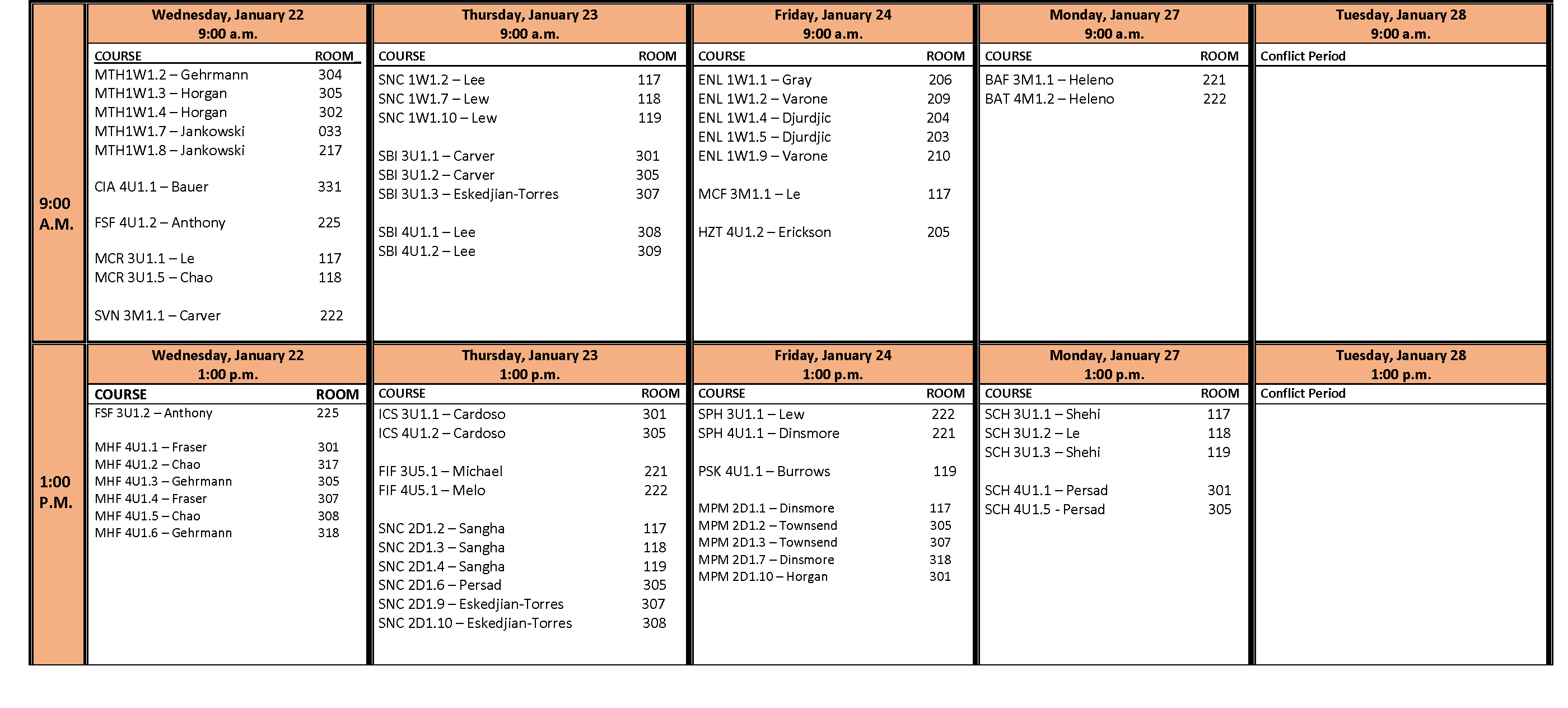 Final Harbord CI Exam schedule - January 2025 - Semester 1_Page_1 (1)